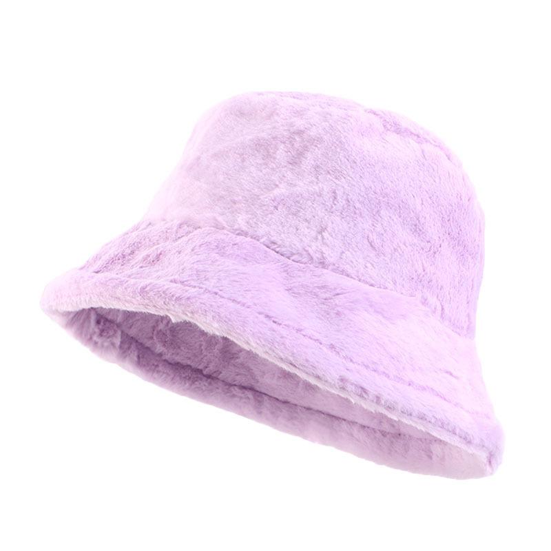 Simple and Versatile Autumn and Winter Imitation Rabbit Fur Basin Hat, Sun Hat, Outdoor Warm Bucket Hat JDPM-