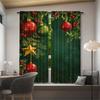 2pcs- Christmas ball printed curtains   pole bag curtains   Christmas decorations   home decorations   room decorations