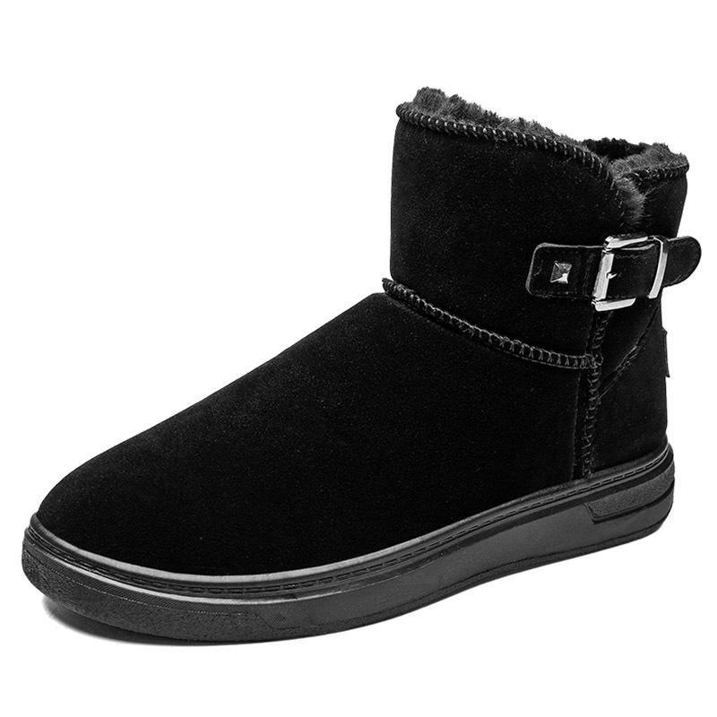 Plus Velvet Men 'S Snow Boots Men 'S Short Tube Warm Cotton Shoes Thickened Non -Slip Short Boots Bread Shoes Winter Dad Cotton Boots