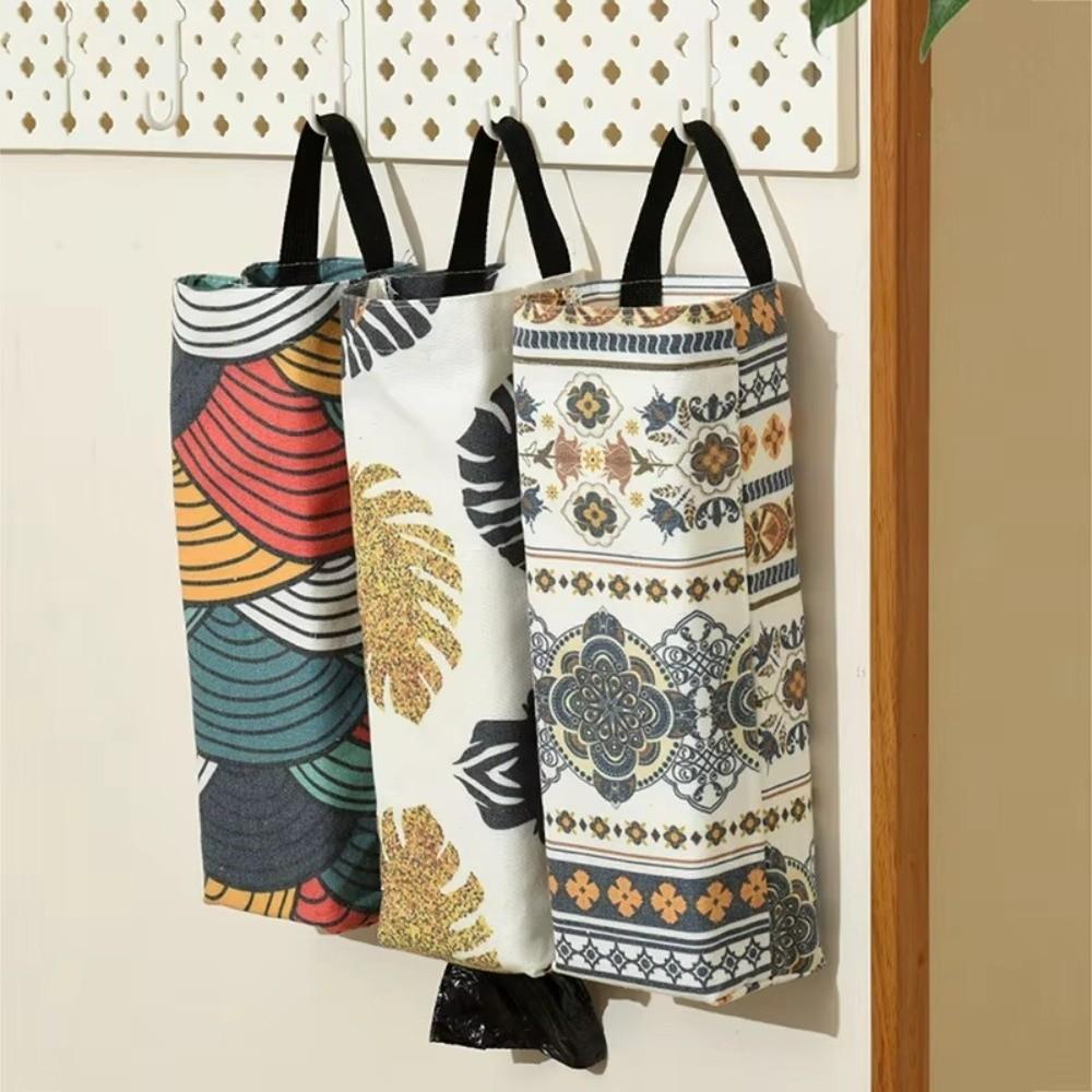 

Pull-out Trash Bags Holder Printed Pattern Garbage Bag Storage Kitchen Storage Accessories A