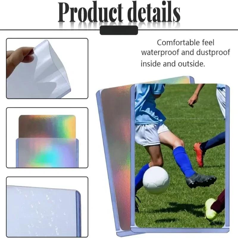 5Pcs Hard Plastic Trading Card Sleeves, Waterproof Sports Card Protectors,Standard Size Game Card Album Pages, Collectible Photo