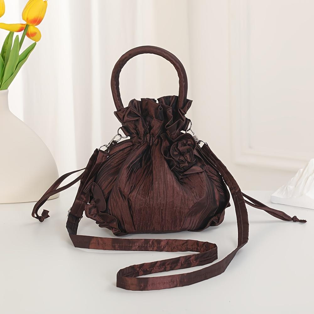 Women'S Casual Ethnic Style Handbag Drawstring Closure Handbag, Versatile Everyday Handbag for Women, Stylish & Functional Design Crossbody Bag