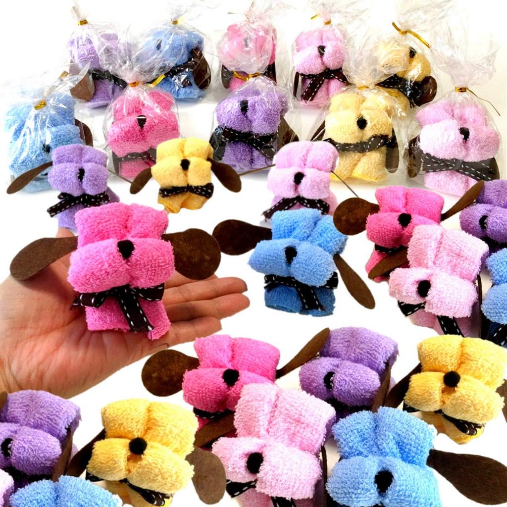 3world Mini OPP Small Small Individually 50 Pieces Dog-Shaped Towels, Wrapped, Gifts, Presents, Wrapped, SW738,