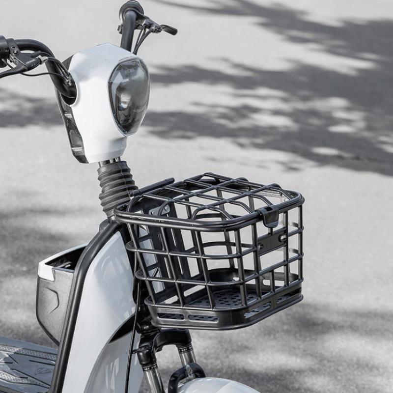 1 Set Große Kapazität Anti-Extrusion Fahrrad-Frontkorb Schwarz PC Abnehmbarer Fahrradkorb Mit Deckel Für Elektrofahrrad