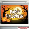 Party Backdrop Halloween Moon Flat Witch Pumpkin Photo Booth Background Party Decor