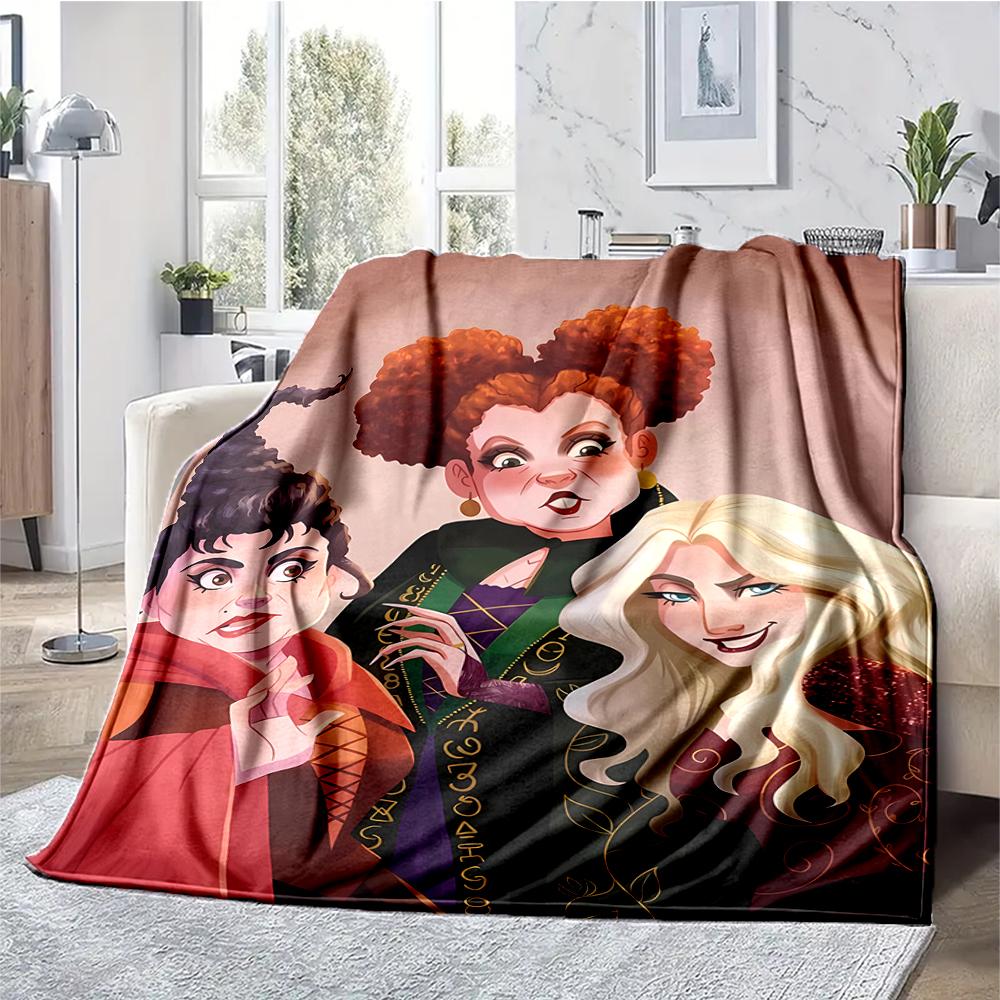 Hocus Pocus Theme Printed Blanket - Perfect for Couch, Bed, Travel & Outdoor Use | Machine Washable, Cozy & Durable.
