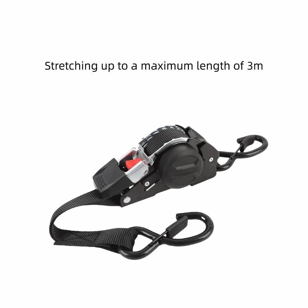 Stretching up to a maximum length of 3m Ratchet Tie Down Straps Black Trailer Straps  for Jet Ski