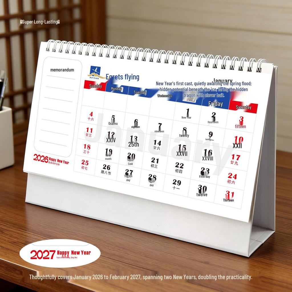 White Egret Fly Fishing Desk Calendar 2026-2027: Extended Collector's Edition with Ultra-Long Battery Life