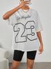 Los Angeles 23 Cotton Print Tee Shirt Original Loose Comfortabletshirt Individual Casual Soft Tee Top Aesthetic Fashion T-Shirt