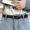 Black Pu Classic Belt For Women With Versatile No Hole Design Ideal For Any Attire Casual