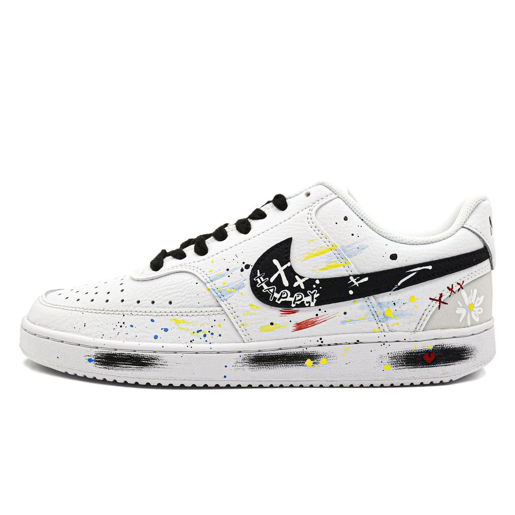 Nike Court Vision Low Top Skateboard Shoes Men's White Black DH2987-101(Team28-)