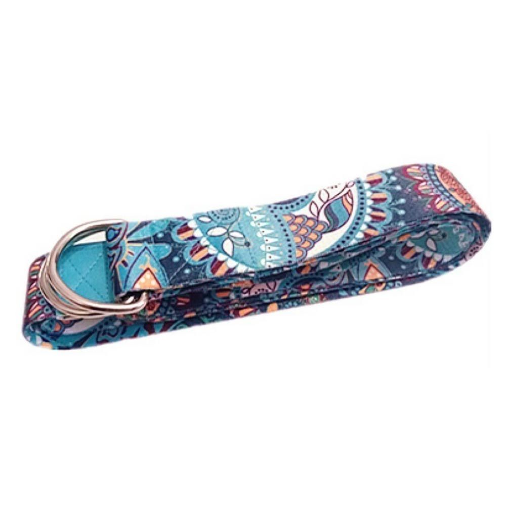 

Pilates Stretch Washable Fitness Exercise Colored Printed Yoga Strap D-Ring Belts