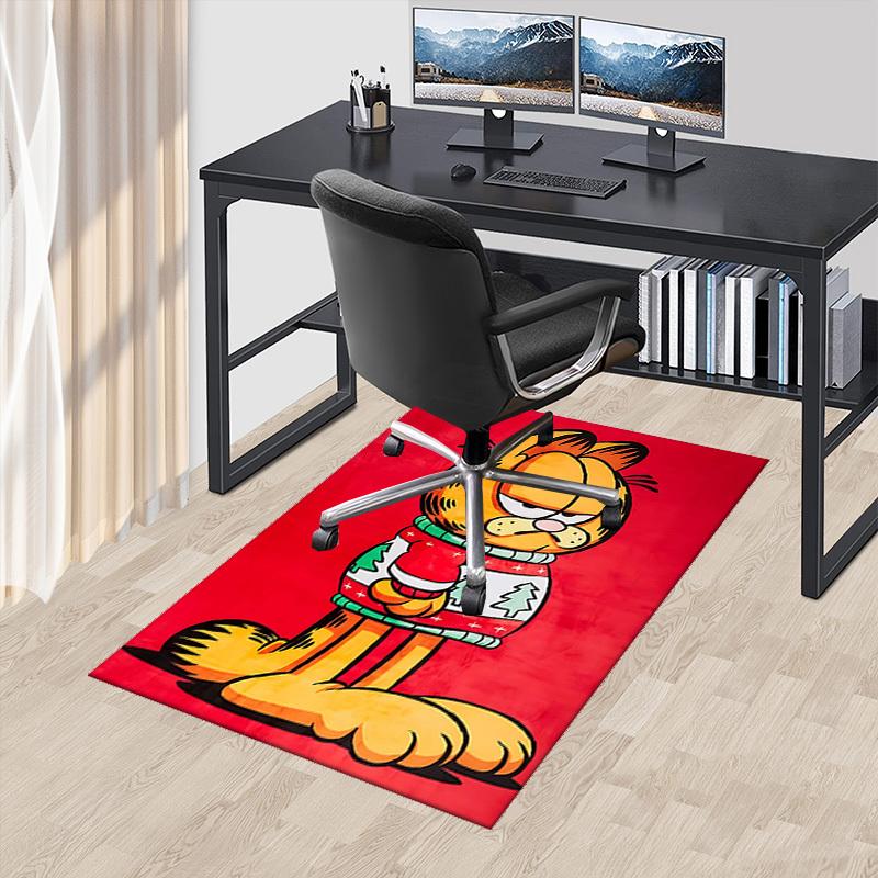 

1pc Garfield Christmas Sweater Office Chair Mat - Anime Cartoon Design, Holiday Gift, Non-Slip Carpet for Home Decor, Living Room, Bedroom, Game Room, 60cm by 90cm