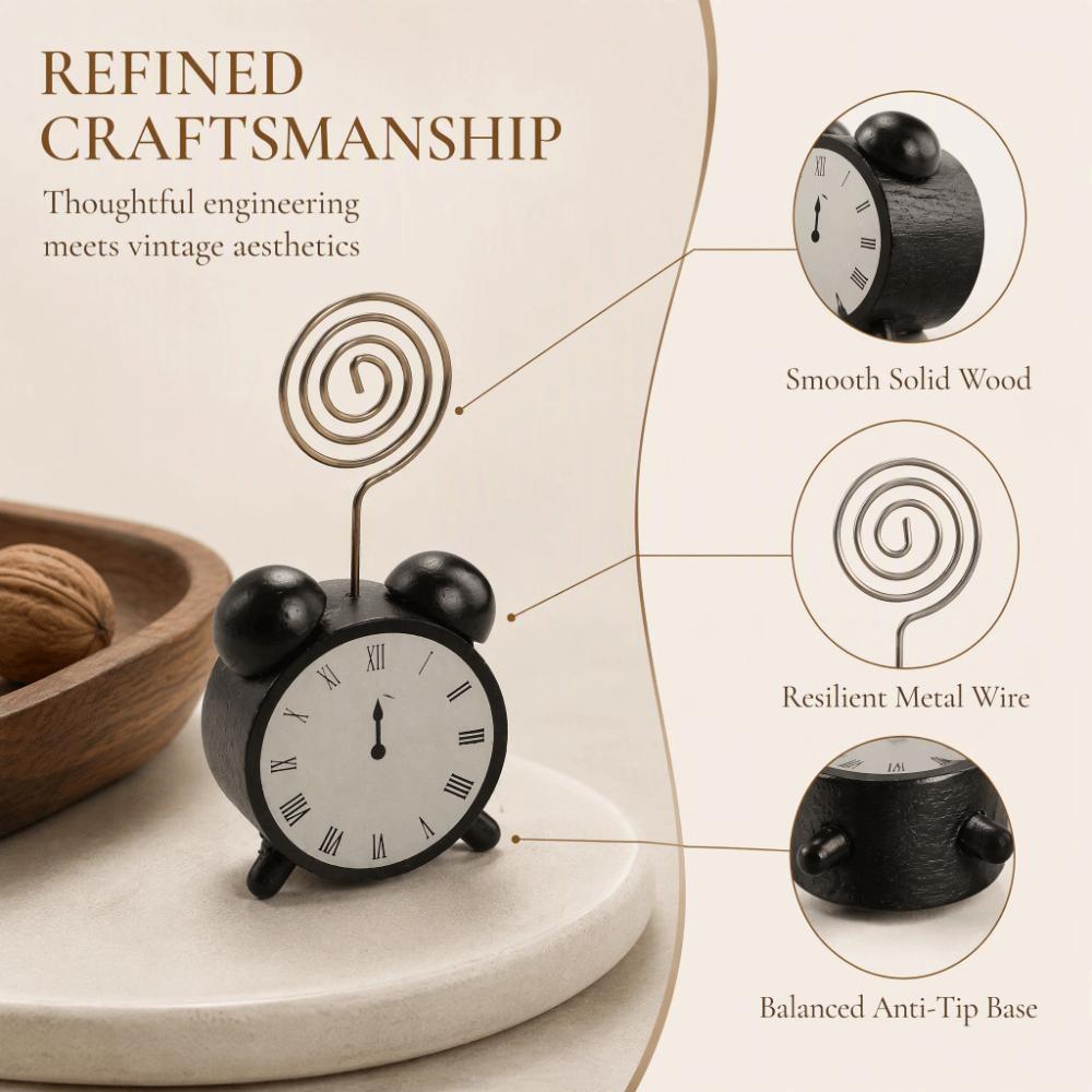 Balck Place Card Holder Wood Business Card Holder Cute Memo Clip Holder  For Home