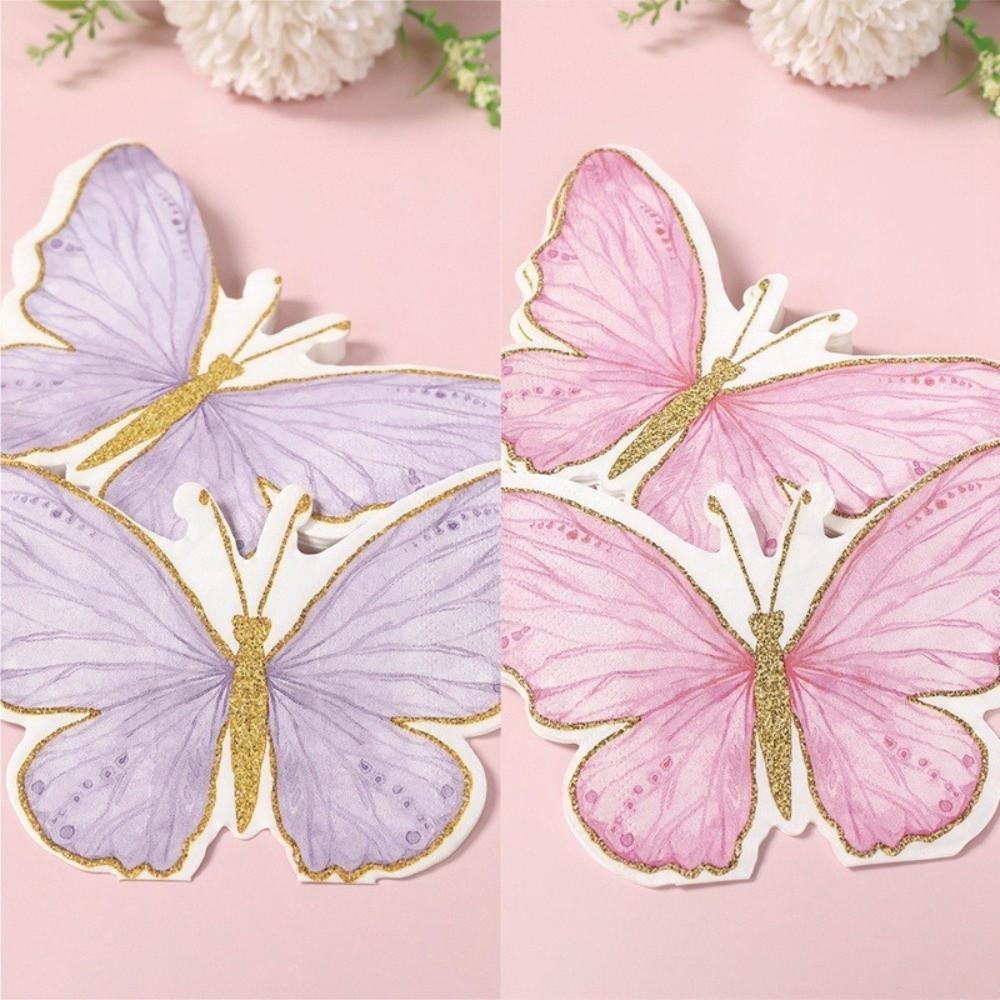 20Pcs Party Napkins Butterfly Paper Napkins Printed Decorative Napkins  Weddings Birthdays