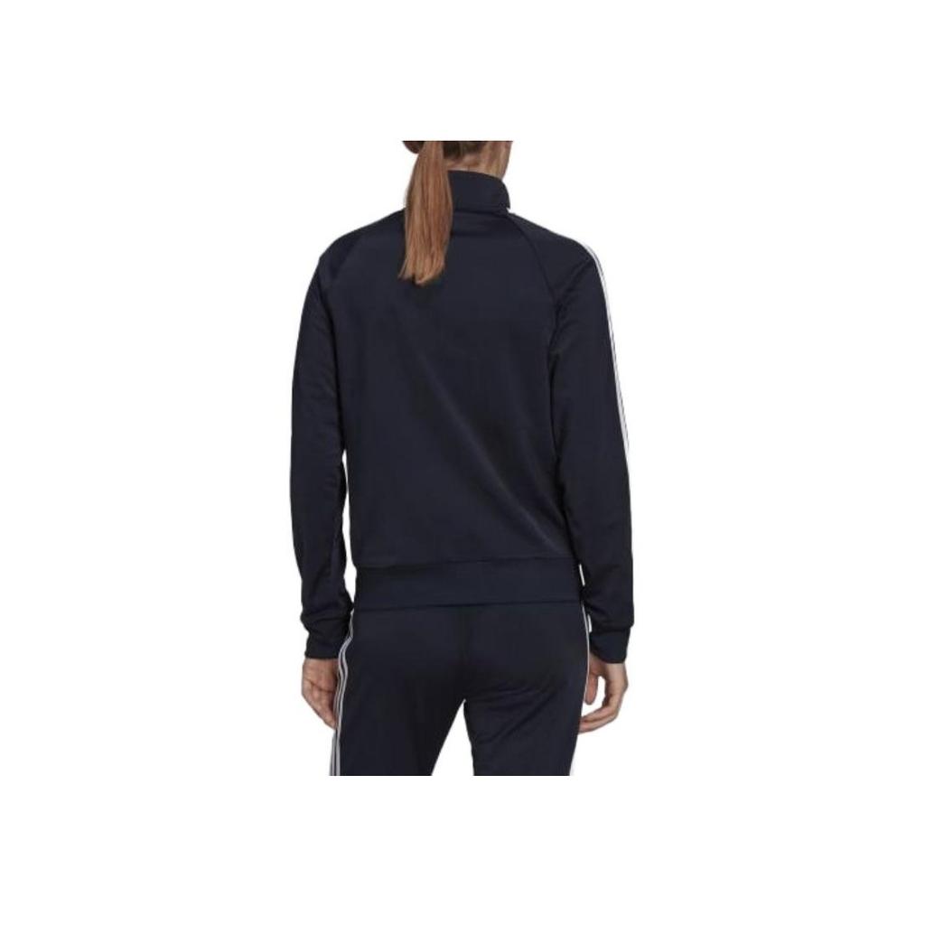 Adidas Essentials Striped Logo Print Solid Legend Ink Jacket Women Jacket H48444