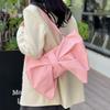 Elegant Large Capacity Bowknot Tote Fashion Zipper Handbag Pleated Bow Crossbody Bags  Office Use