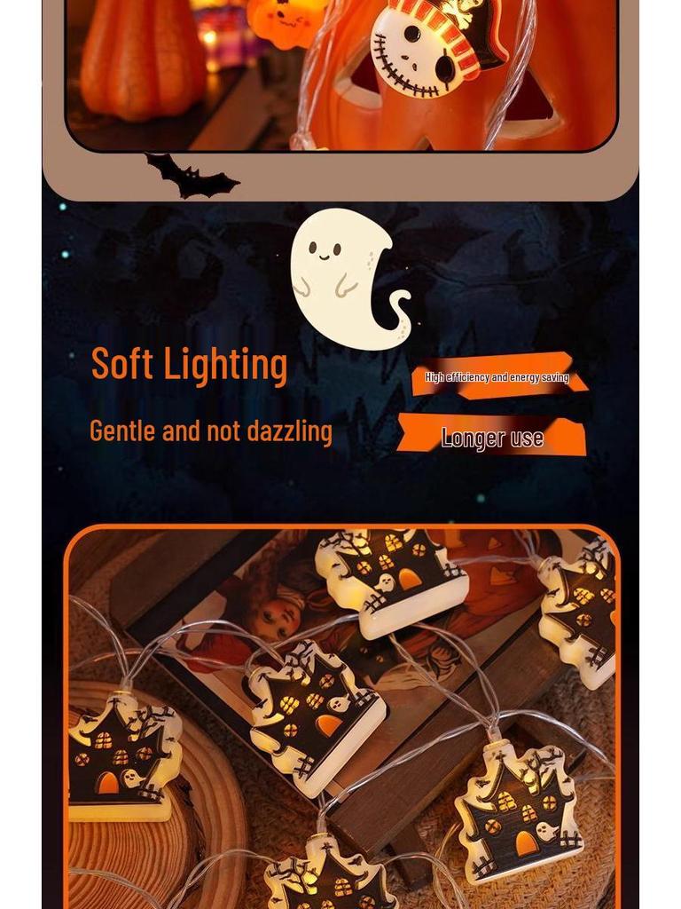 Halloween Spiderweb Skeleton String Lights: Retro Decorative Props