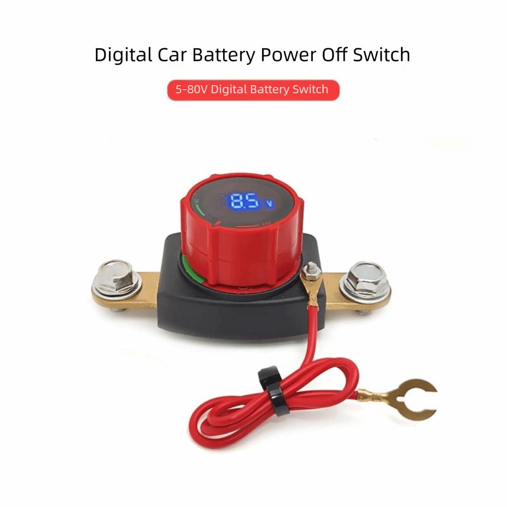 Brass Screw Hole Battery Disconnect Switch Positive Negative Pole Power Switch LED Voltmeter  Cars