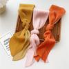 Einfarbige Stirnbänder Knitterhalstücher Damen Langes Stirnband Haartücher Mode Haarband Schmaler Taschenschal für Damen 10*130CM