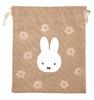Marimo Craft Miffy Cherry Fleur Series Drawstring W170 X H200mm Bag, Beige, Approx. (DBM-2599)