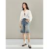 INMAN Women's Rhinestone Washed Denim Shorts
