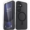 for Samsung Galaxy S24 FE Case, Matte Magnetic Phone Case with 1 Screen Protector, Support for Magsafe, Translucent Frosted Slim Shockproof