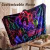 Custom Name Flannel Blanket,Demon Slayer Lightweight Warm Bed Blanket For Couch & Holiday Gift