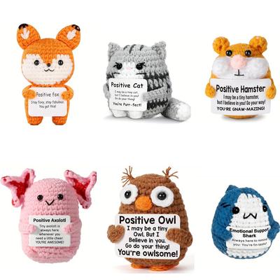 Lustige Häkel-Positive-Energie-Puppen Niedliche Mini-Strickkartoffeln Handgefertigte Figuren Handwerkskunst Geschenke Emotionale Inspirierende Unterstützung