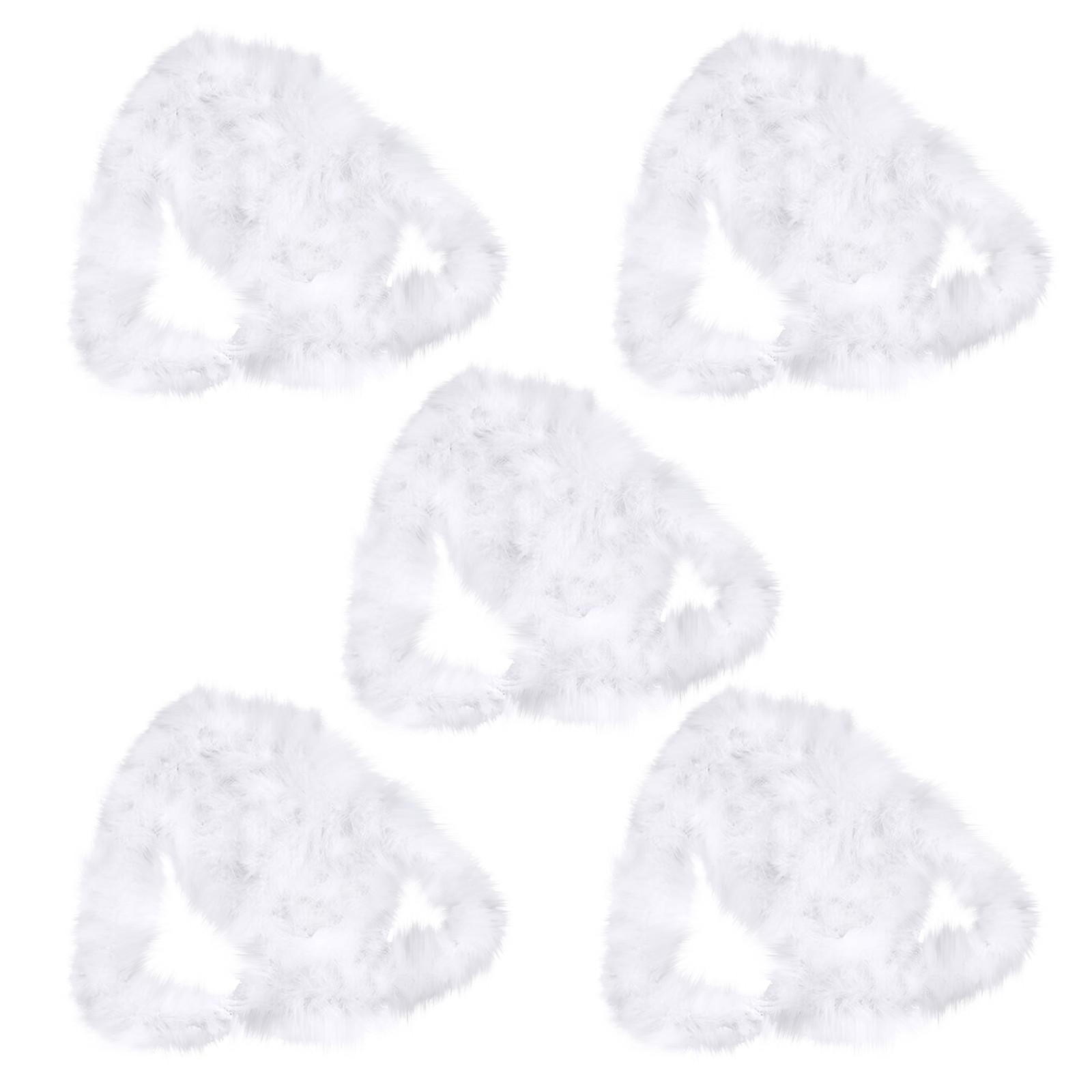 

5 упаковок, украшения для рождественской елки, полоски с перьями, рождественские, свадебные, новогодние украшения, рождественские плюшевые цветные полоски, 2 м One Size белый