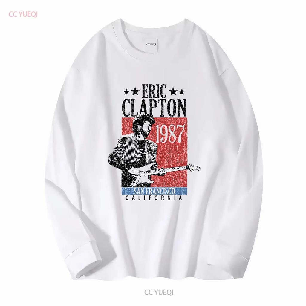 Eric Clapton Mens T shirt San Francisco California 1987 Guitar Legend Rock n Roll Merch Live Concert For Him vintage Washed
