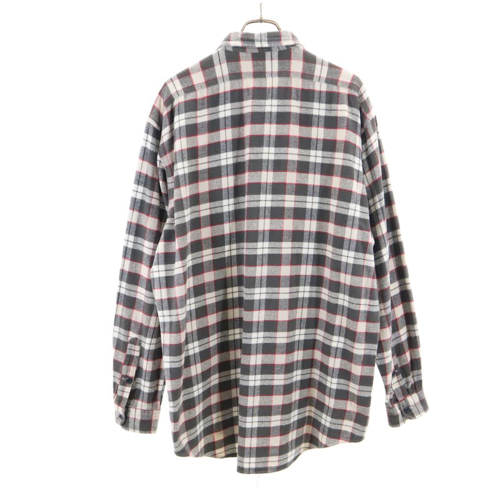 RRL 90er Jahre Initial-Etikett Rot 3 Sterne Altes Karomuster Langarm Flanellhemd Herren Gebraucht