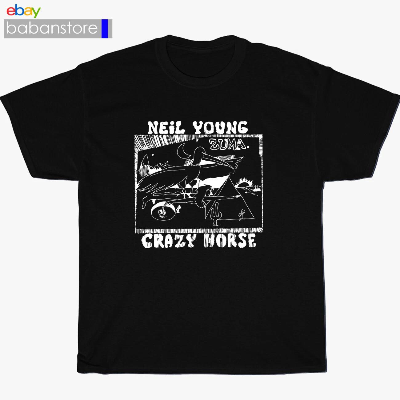 New Crazy Horse And Neil Young zuma logo Black T shirt Size S-3XL S