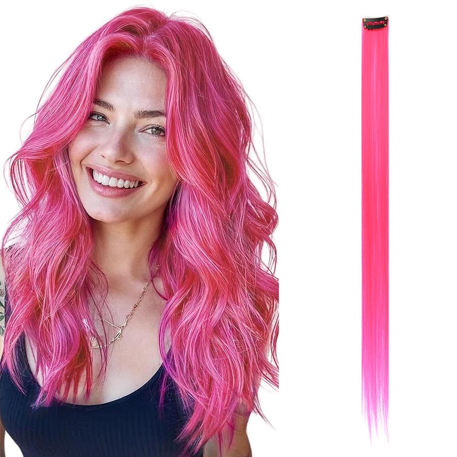Colorful Invisible Clip-In Hair Extension: High-Temperature Silk for Highlighted Straight Hair