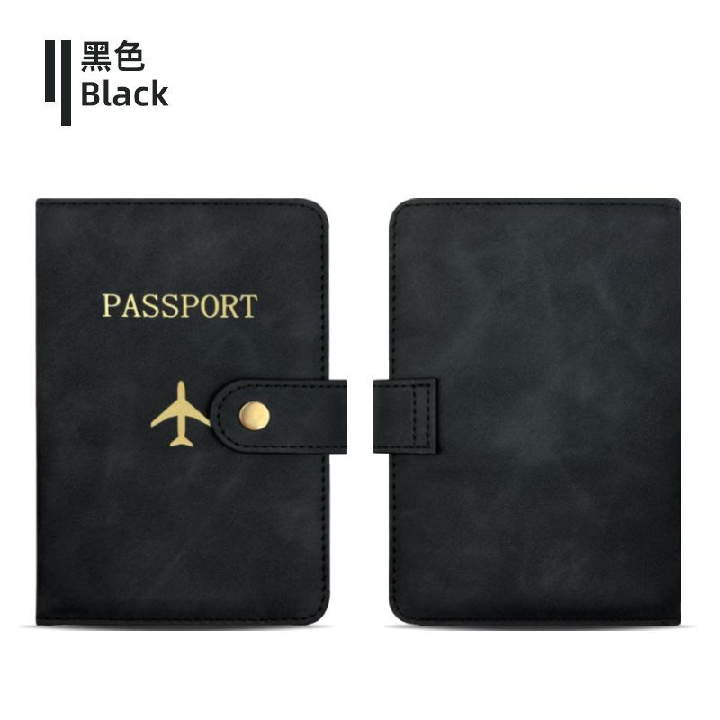 New Multifunctional Clasp Passport Wallet PU Leather Multi-card Bank Card Holder Fashion Gilded Airplane Logo Passport Cover Cas
