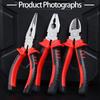 3-Piece Set of Wire Pliers, Diagonal Nose Pliers, Needle Nose Pliers, Industrial Grade Preferred Pliers, Durable Chromium Vanadium Steel, Suitable