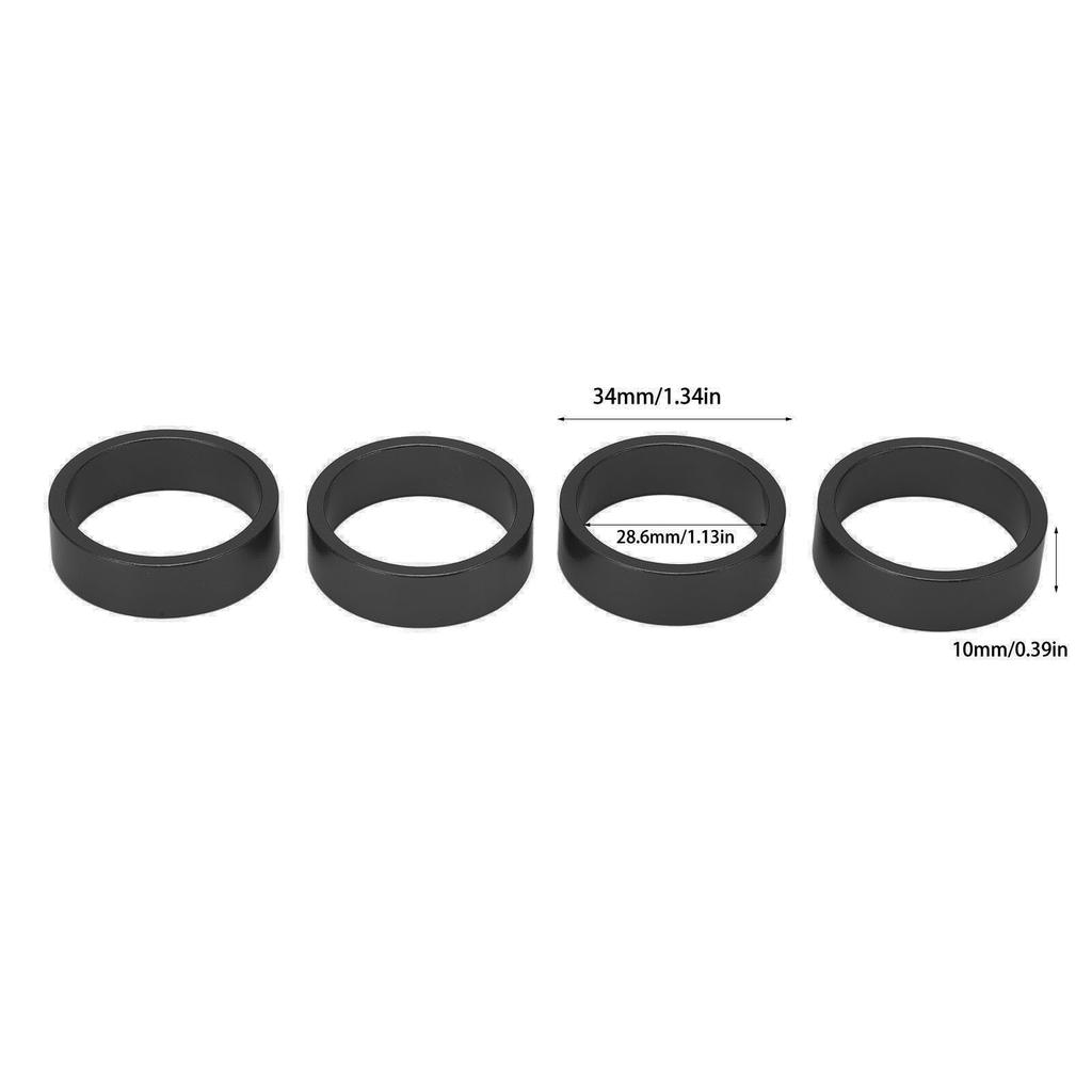 4 Pcs Aluminium Alloy Headset Pad Bike Handlebar Stem Spacers 28.6x10mmCelsius1.13x0.39in for Mountain Bike Road Bike