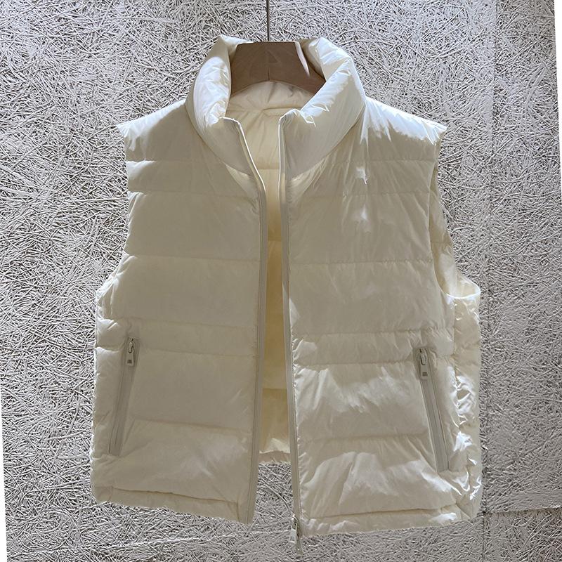 Autumn and winter new white duck down down vest women's short light fashion versatile vest jacket tide