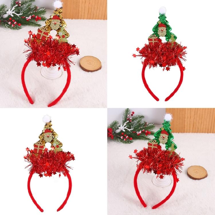 Weihnachtsdekorationen Weihnachtsbaum Haarreif mit Pailletten Party-Treffen Haarband Festival-Feier Requisiten Kopfschmuck