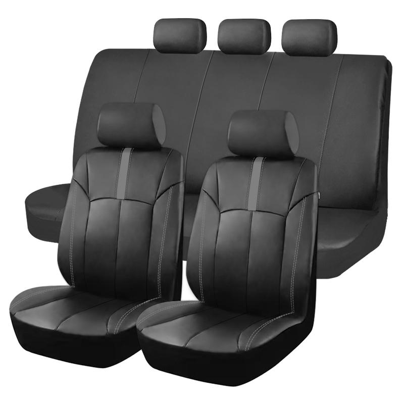 Universal PU Leather Car Seat Covers Fit For Most Car SUV Truck Van Accessories Interior Sporty Design PU Leather Seat Covers