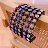 Hair Hoop Flower Ornament Lightweight Non-Slip Shiny Visual Effect Easy-wearing Decorative Resin Rhinestone Floral Style Soft Edge Hair Hoop for