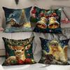 Christmas Pillow Cover for Home Sofa Atmosphere Printed Pillow Cover Christmas Cushion Cover New Style