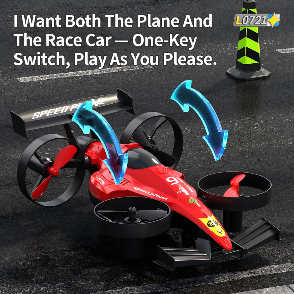 Professional L0721 2.4G HZ RC Aircraft Amphibious Remote Control Drift Car 360° Roll Land and Air Experience Speed Plane Dual Mode RC Car & Airplane