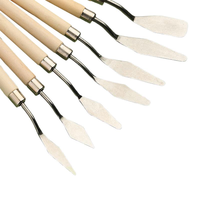 7Pcs/Set Oil Painting Mixing Knife Scraper Art Tools Stainless Steel Oil Painting Knives Artist Crafts Spatula Palette Knife