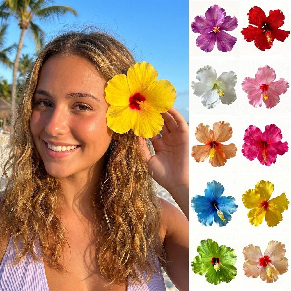 Cloth Hibiscus Flower Hairpin Bangs Clip Bohemian Style Hair Clip  Headdress