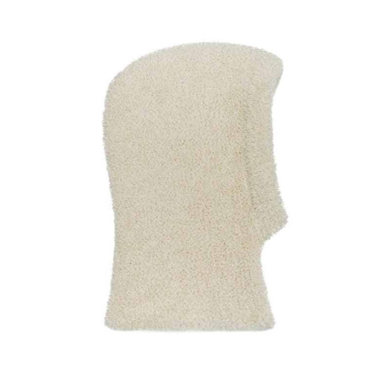 VARZAR Monogram Label Soft Knit Balaclava Cream