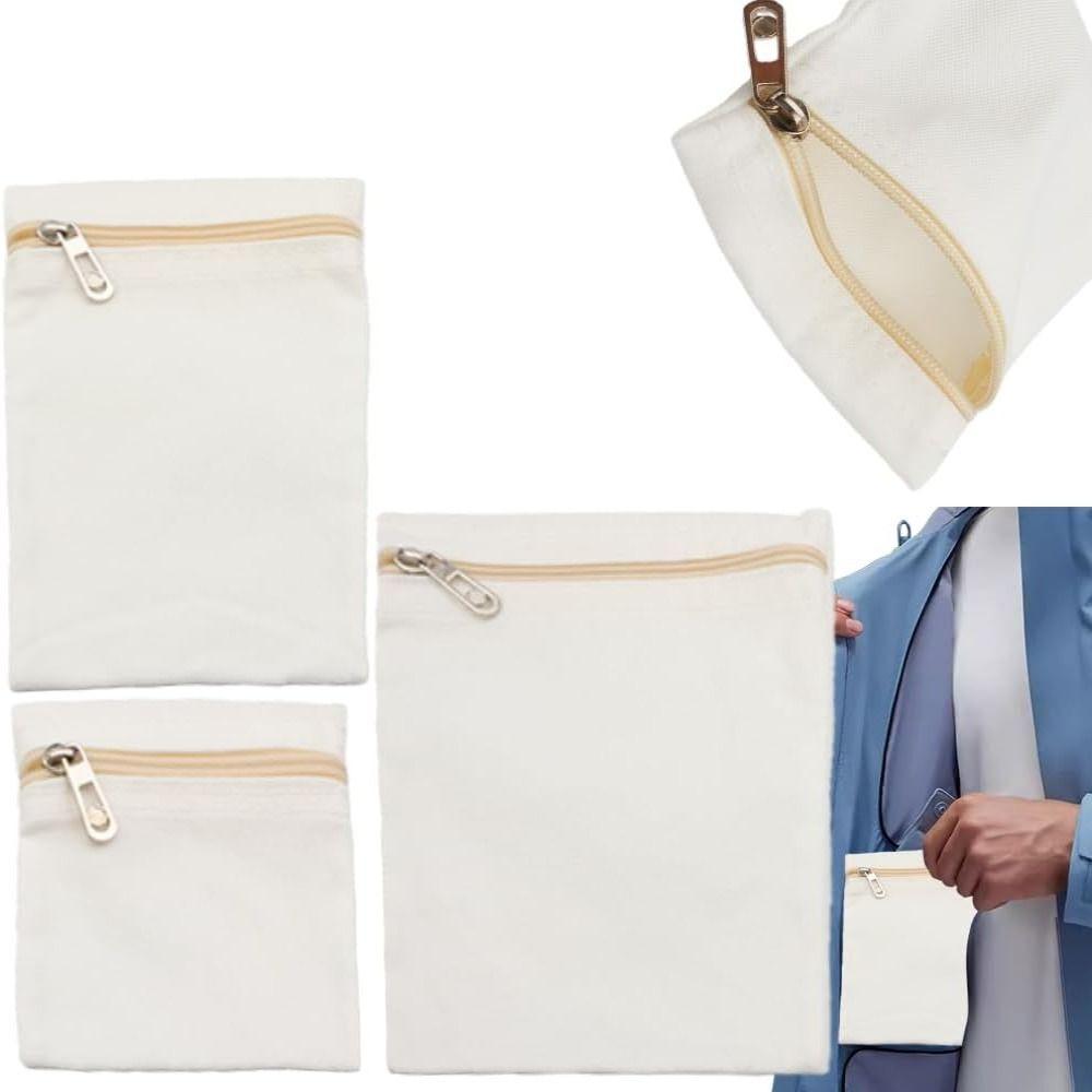 New with Zipper Sew-in Side Hidden Pocket Solid Color Polyester Inside Pockets Durable Travel Wallet Pouch