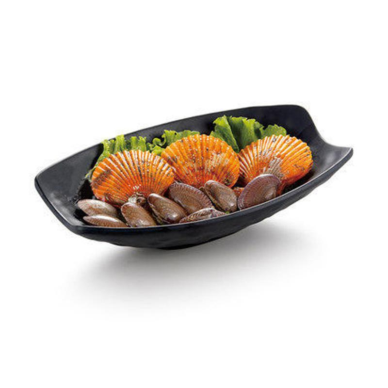 Black Frost Imitation Porcelain Dinnerware Ingot Shaped Plate Fashion Restaurant Melamine Sashimi Dish A5 Melamine Tableware