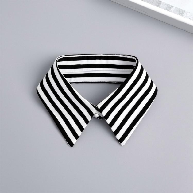 Modern Black White Striped Faux Collar Insert Detachable Collar False Lapel Blouse Collar False Collar Fashion Statement