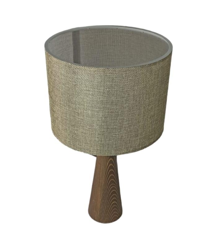 Abajur din lemn cu corp conic tăblie din material Kumbeji